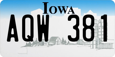 IA license plate AQW381