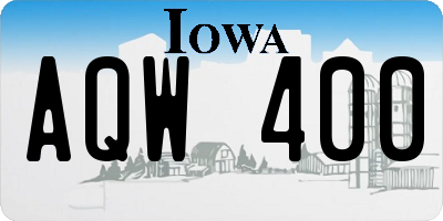 IA license plate AQW400