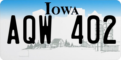 IA license plate AQW402