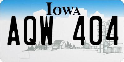 IA license plate AQW404