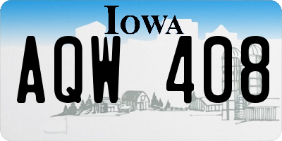 IA license plate AQW408