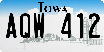 IA license plate AQW412