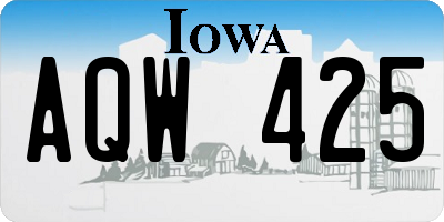 IA license plate AQW425