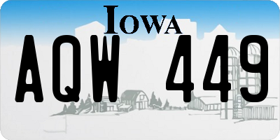 IA license plate AQW449