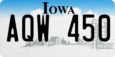 IA license plate AQW450