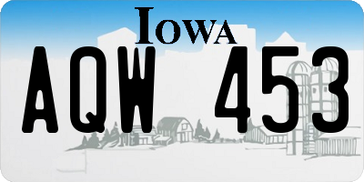 IA license plate AQW453