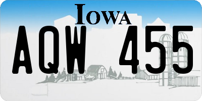 IA license plate AQW455