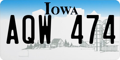 IA license plate AQW474