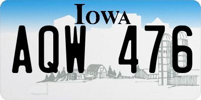 IA license plate AQW476