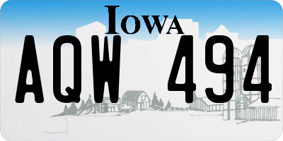 IA license plate AQW494