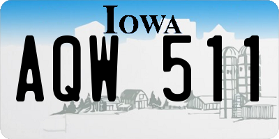 IA license plate AQW511