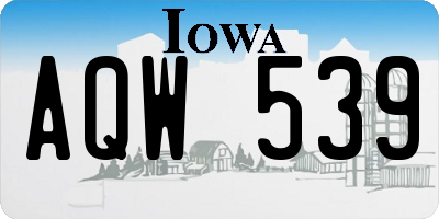 IA license plate AQW539