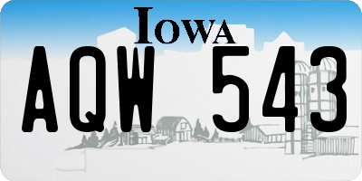IA license plate AQW543