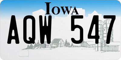 IA license plate AQW547
