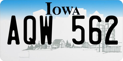 IA license plate AQW562