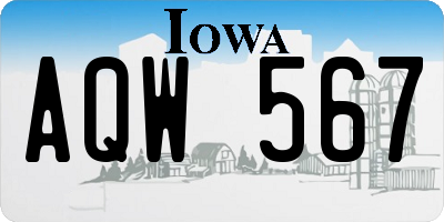 IA license plate AQW567