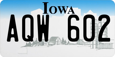 IA license plate AQW602