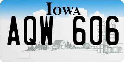 IA license plate AQW606