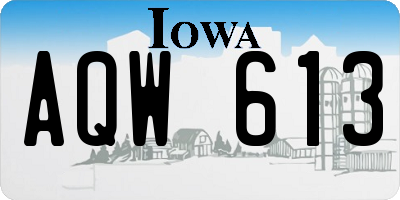 IA license plate AQW613