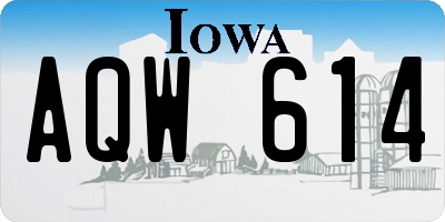 IA license plate AQW614