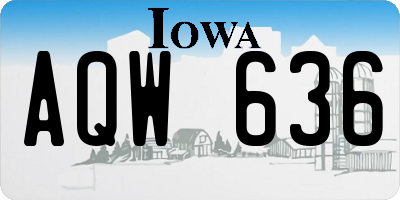 IA license plate AQW636