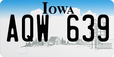 IA license plate AQW639