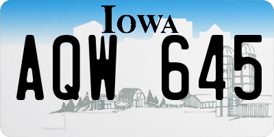 IA license plate AQW645