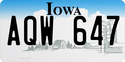 IA license plate AQW647