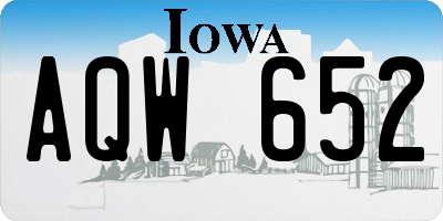 IA license plate AQW652
