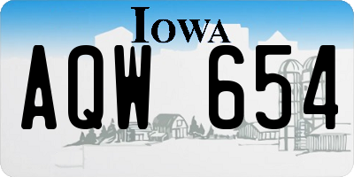 IA license plate AQW654