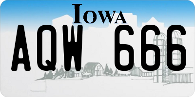 IA license plate AQW666