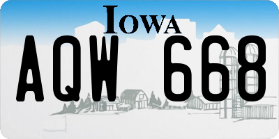 IA license plate AQW668