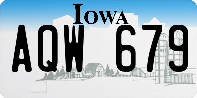 IA license plate AQW679