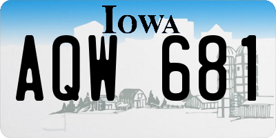 IA license plate AQW681