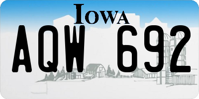 IA license plate AQW692
