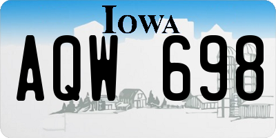 IA license plate AQW698