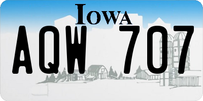 IA license plate AQW707