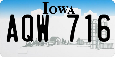 IA license plate AQW716