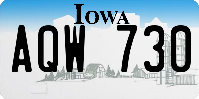 IA license plate AQW730