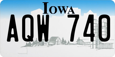 IA license plate AQW740