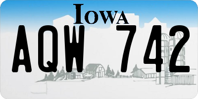 IA license plate AQW742