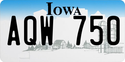 IA license plate AQW750