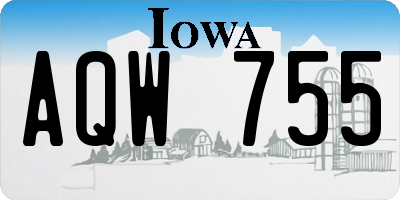 IA license plate AQW755