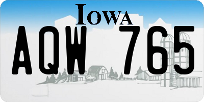 IA license plate AQW765