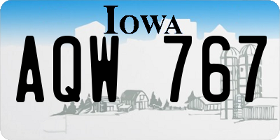 IA license plate AQW767