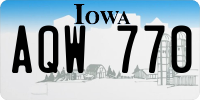 IA license plate AQW770