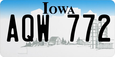 IA license plate AQW772