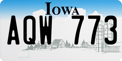 IA license plate AQW773