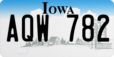 IA license plate AQW782