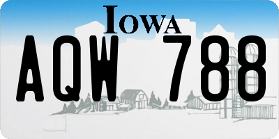 IA license plate AQW788